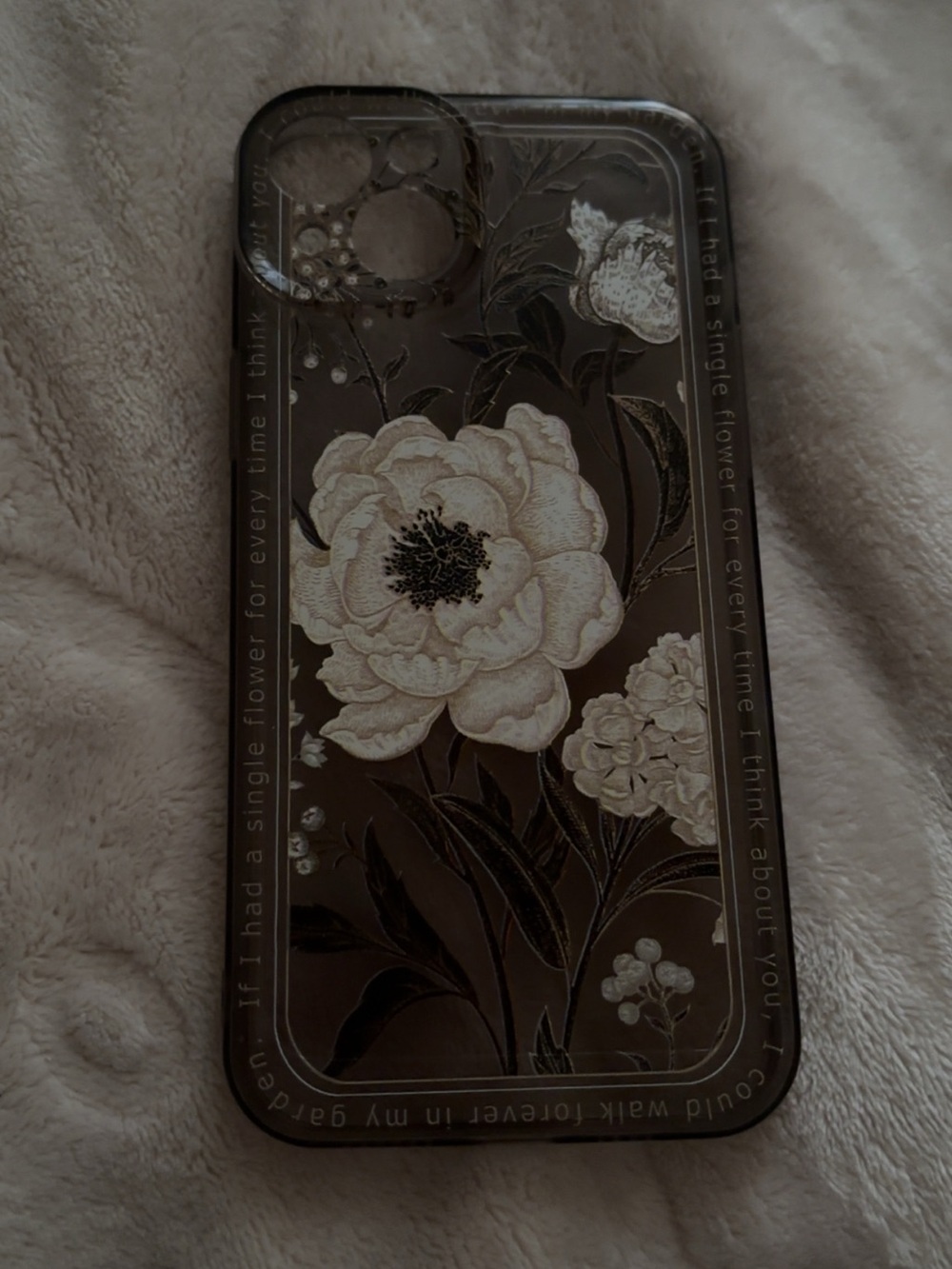 Floral Clear Phone Case with White Blooms